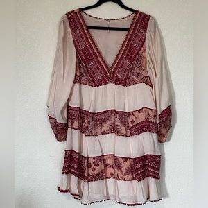 Free People long sleeved boho dress Sz M